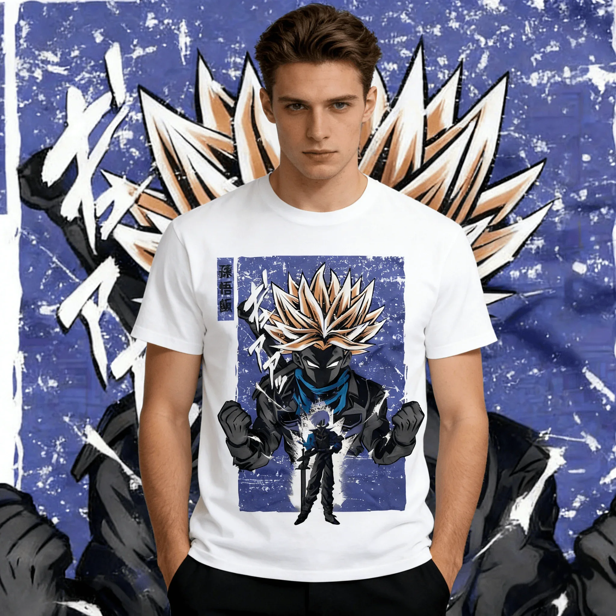 Camiseta Vintage de Verano de Dragon Ball Super Saiyan Gohan, Lavada, de Algodón Puro, Oversize, con Estampado Multicolor, Unisex, Estilo Anime Streetwear