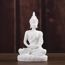Southeast Asia Thailand Buddha Statue Sandstone Resin Shakyamuni Lotus Base Chanting Meditation Crafts Ornament Zen Mascot Decor
