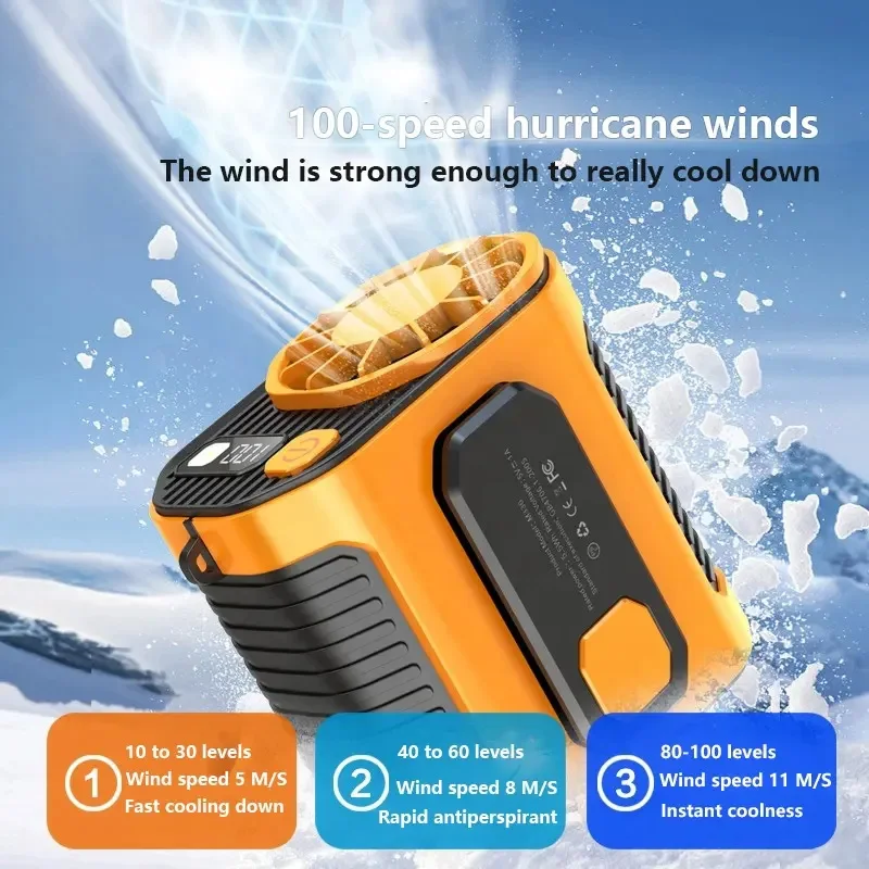 

Эргономичный поясной подвесной вентилятор 5000 мАч, промышленное охлаждение для работников на открытом воздухе, сварка, высокотемпературная среда