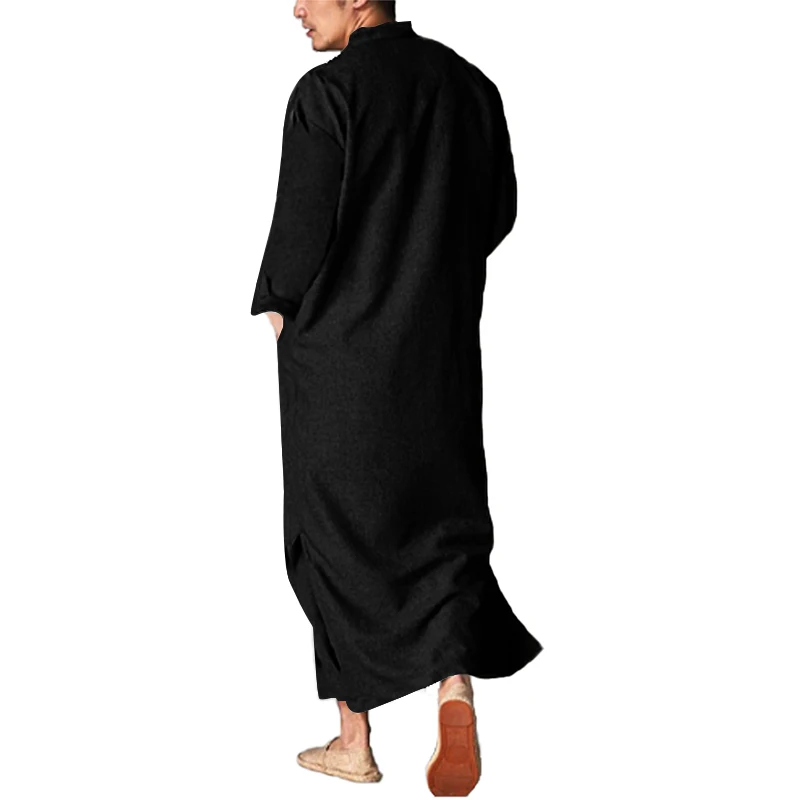 Men\'s Crew Neck Long Sleeve Robes, Kaftan