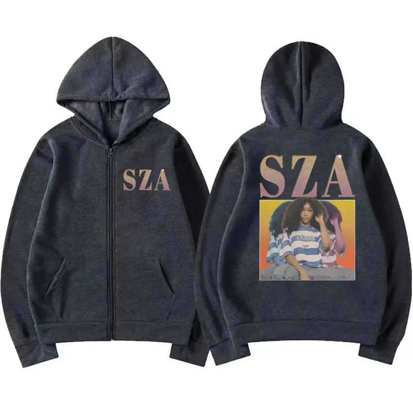 Hot Sale Autumn Winter Sza world Tour 2025 Graphics Hoodies Men women vintage Y2k Zipper Jacket Unisex Fleece Sweatshirt Coat