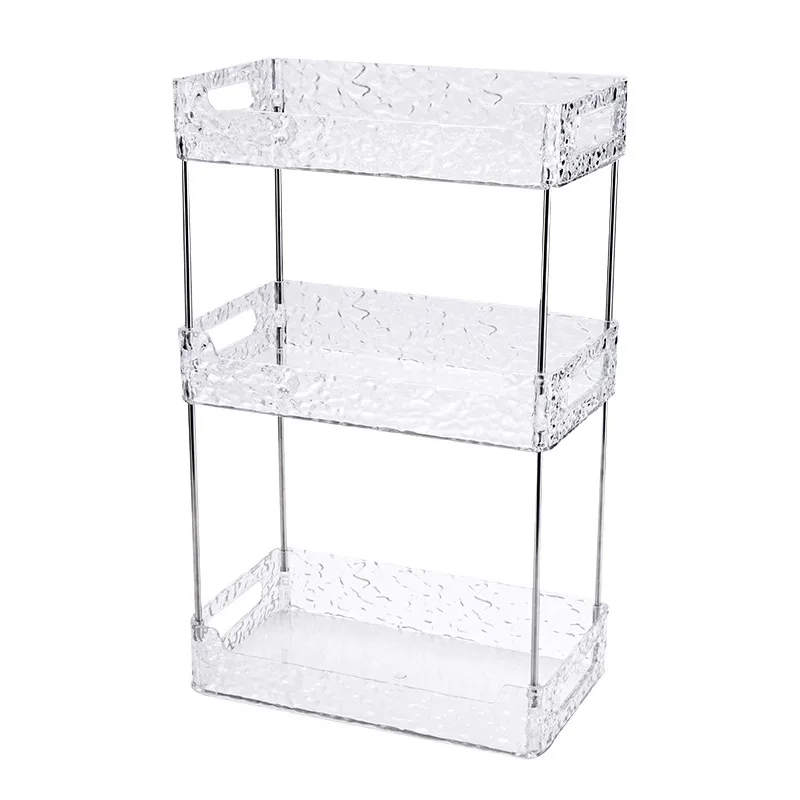 Acrylic Storage Organizer Shelf Of Bathroom Home Kitchen Makeup Skincare Shampoo Lipstick Tabletop Holder Cosmetic Desk Rack