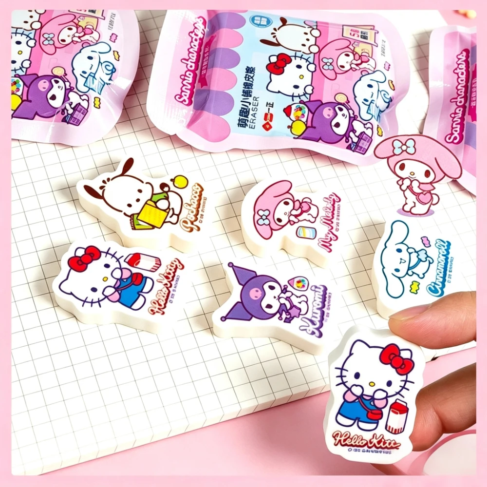 Kawaii Cartoon Image Eraser Set, Random Blind Bag Style, Women's Surprise Gift Not Suitable for Children under 14 Years Old