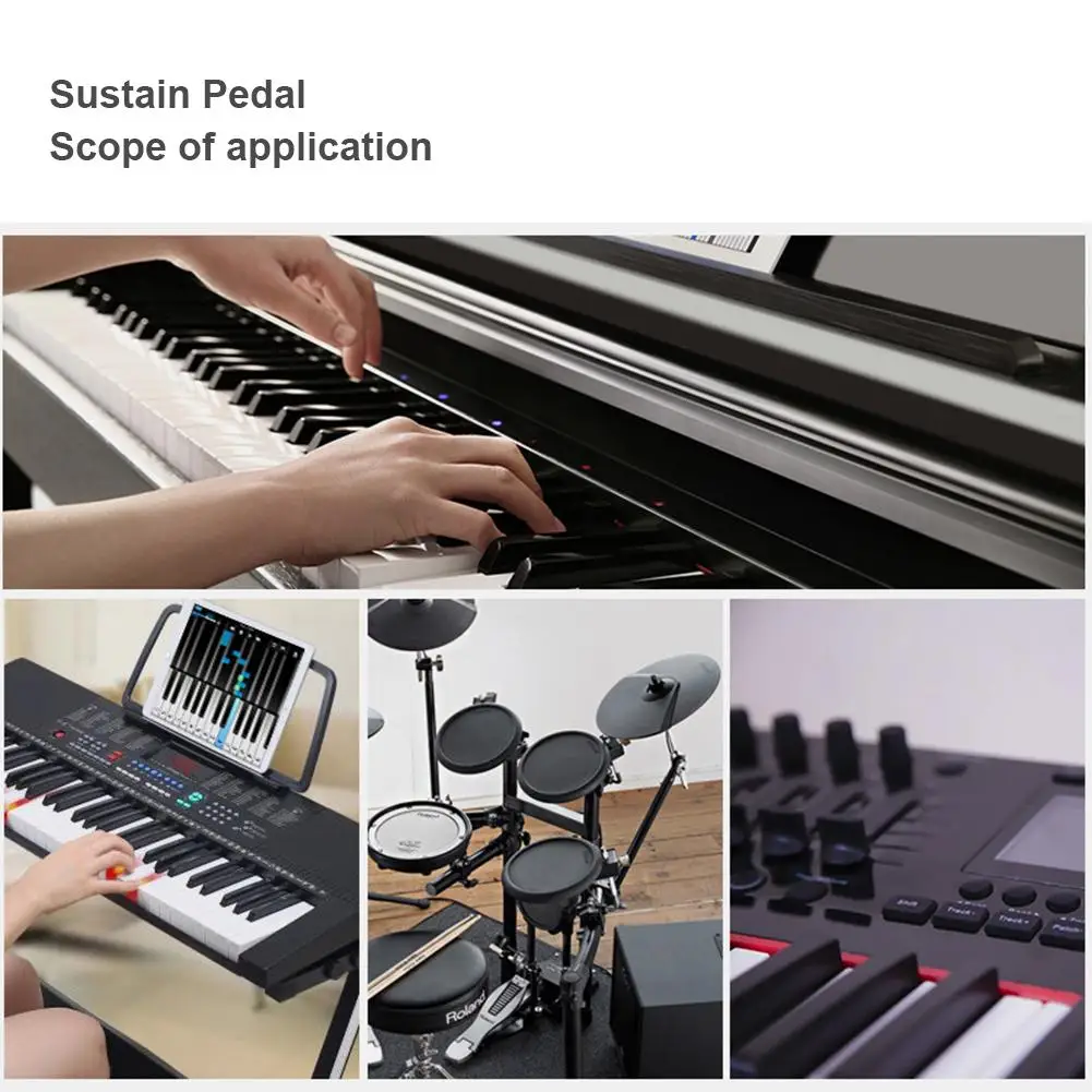 YOUZI Sustain Pedal Electronic Piano Roll Up Piano Synthesizer Pedal Single Foot Switch Electronic Drum Midi Keyboard