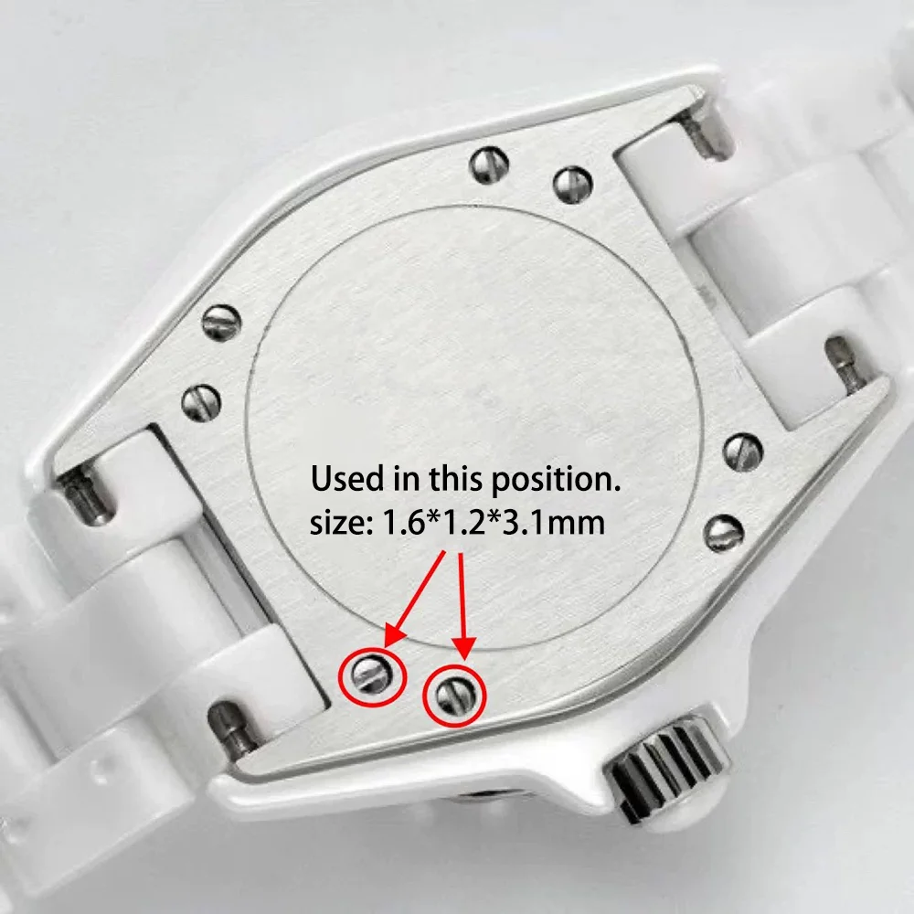 اكسسوارات الساعة مشاهدة الغطاء الخلفي مسامير ساعة إصلاح أجزاء غطاء مسامير 1.6*1.2*3.1 مللي متر