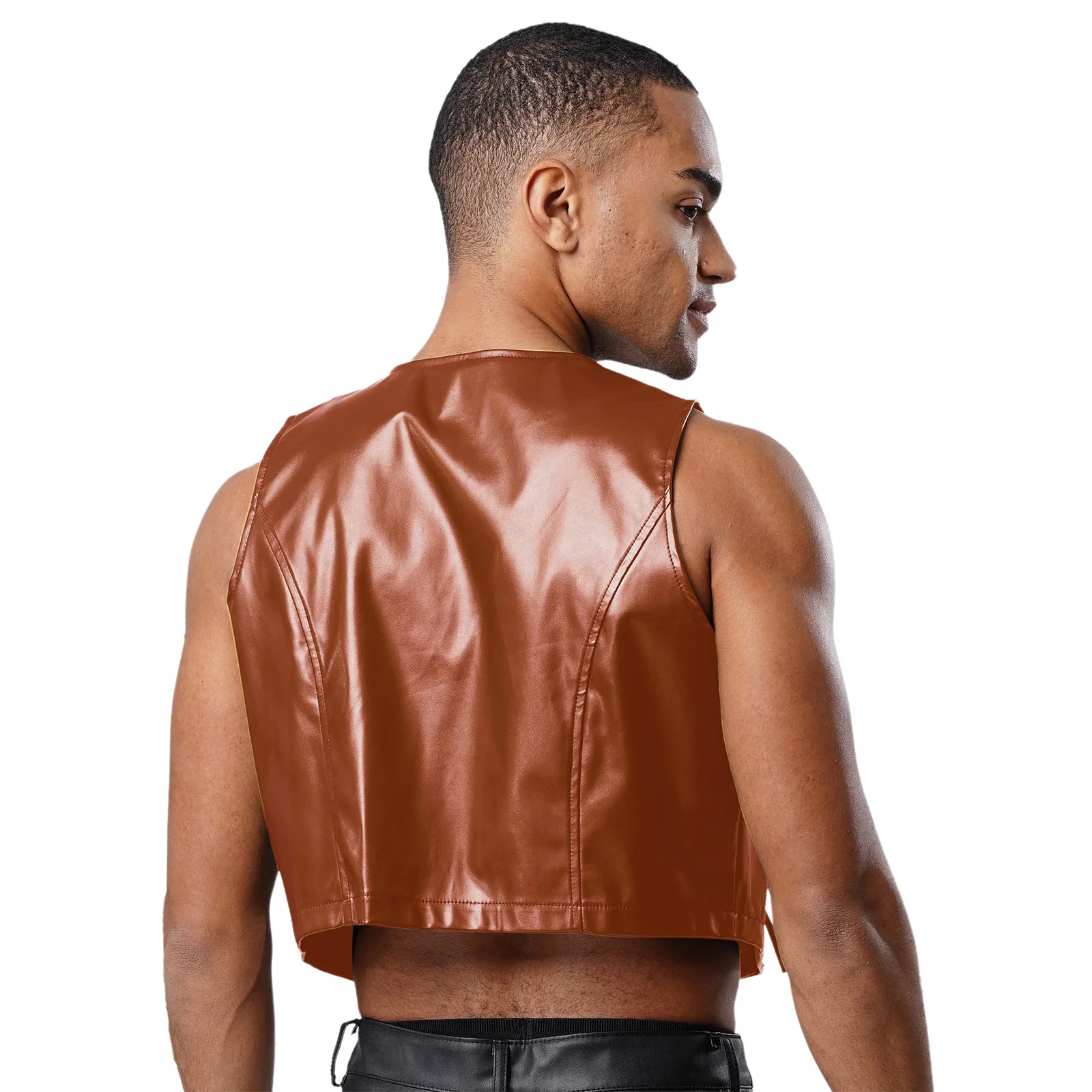 Męski strój kowbojski w stylu western, kostium cosplay, vintage lata 70., kamizelka z frędzlami, kurtka bez rękawów, otwarta kamizelka, topy bez rękawów, krótkie topy