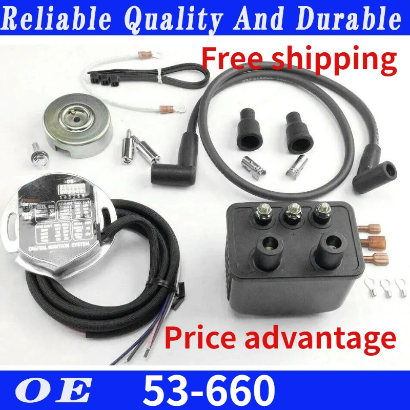 

High quality A suit of For 1970-2003 Evo Big Twin XL Single Fire Programmable Ignition Coil Kit 53-660