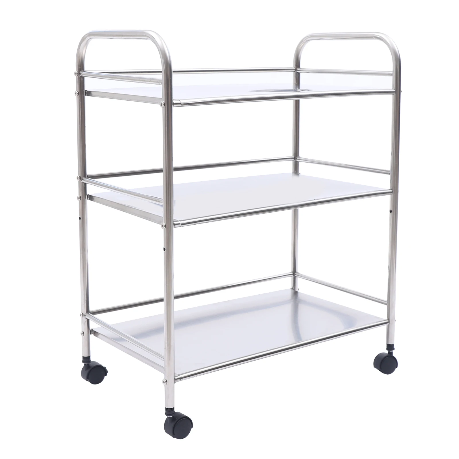 3 Tier Stainless Steel Utility Cart Kitchen Trolley  with Wheels for Hotel Restaurant Home Use