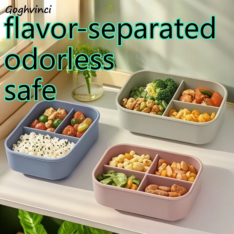 

Lunch Box Silicone Microwave-safe Heat Resistant Portable Easy Clean Durable Odorless Safe Healthy Fruit Meal Bowl Freshness
