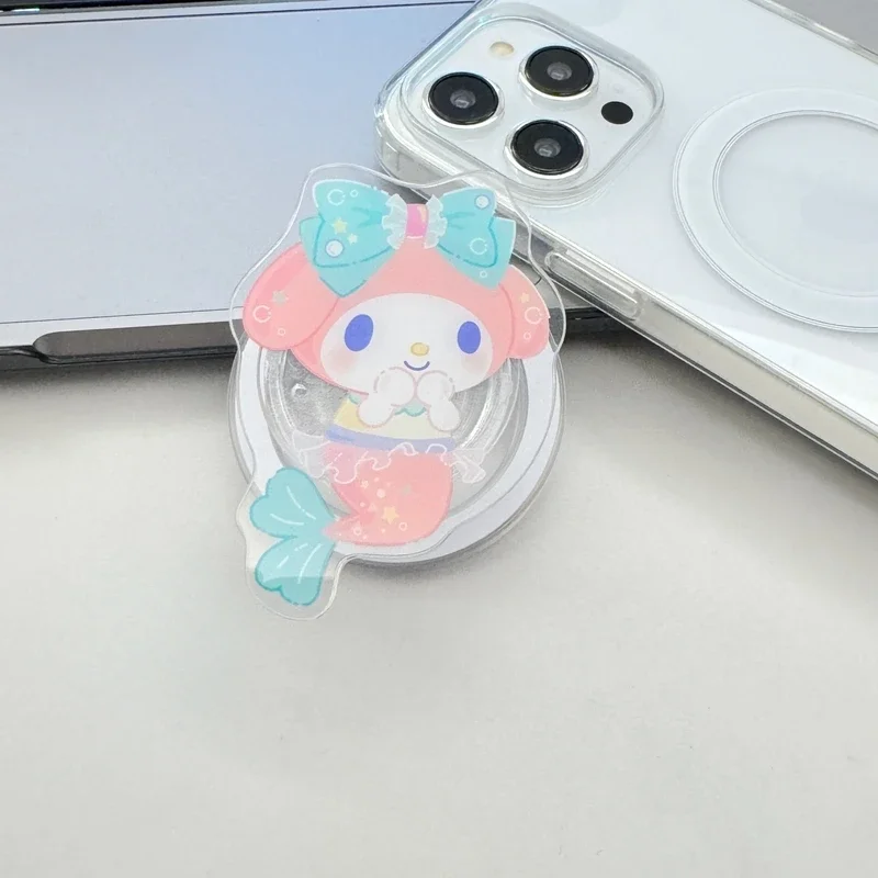 Sanrio Hello Kitty Kuromi Pochacco Melody For Magsafe Magnetic Phone Grip Tok Stand For iPhone Foldable Wireless Charging Holder