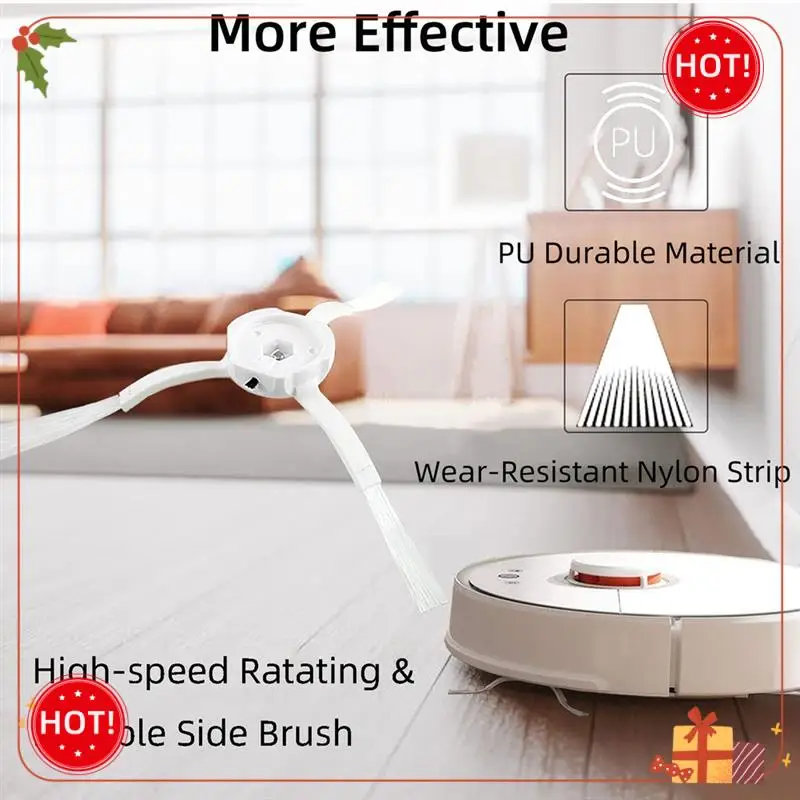 ABLE-Для пылесосов Xiaomi Mi Parts 1/1S SDJQR01RR SDJQR02RR Roborock E2 E3 E4 E5 S4 S4 Max S5 Основные фильтры с боковой щеткой