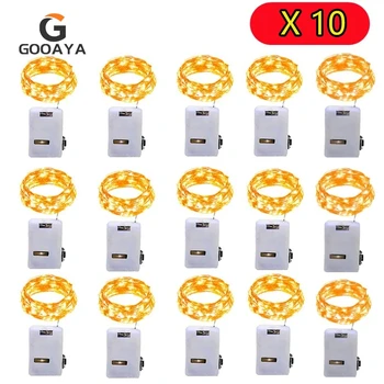 배터리 LED 스트링 조명 구리 실버 와이어 화환 조명, 요정 조명, 크리스마스 웨딩 파티 장식, 1, 2, 3 계량기