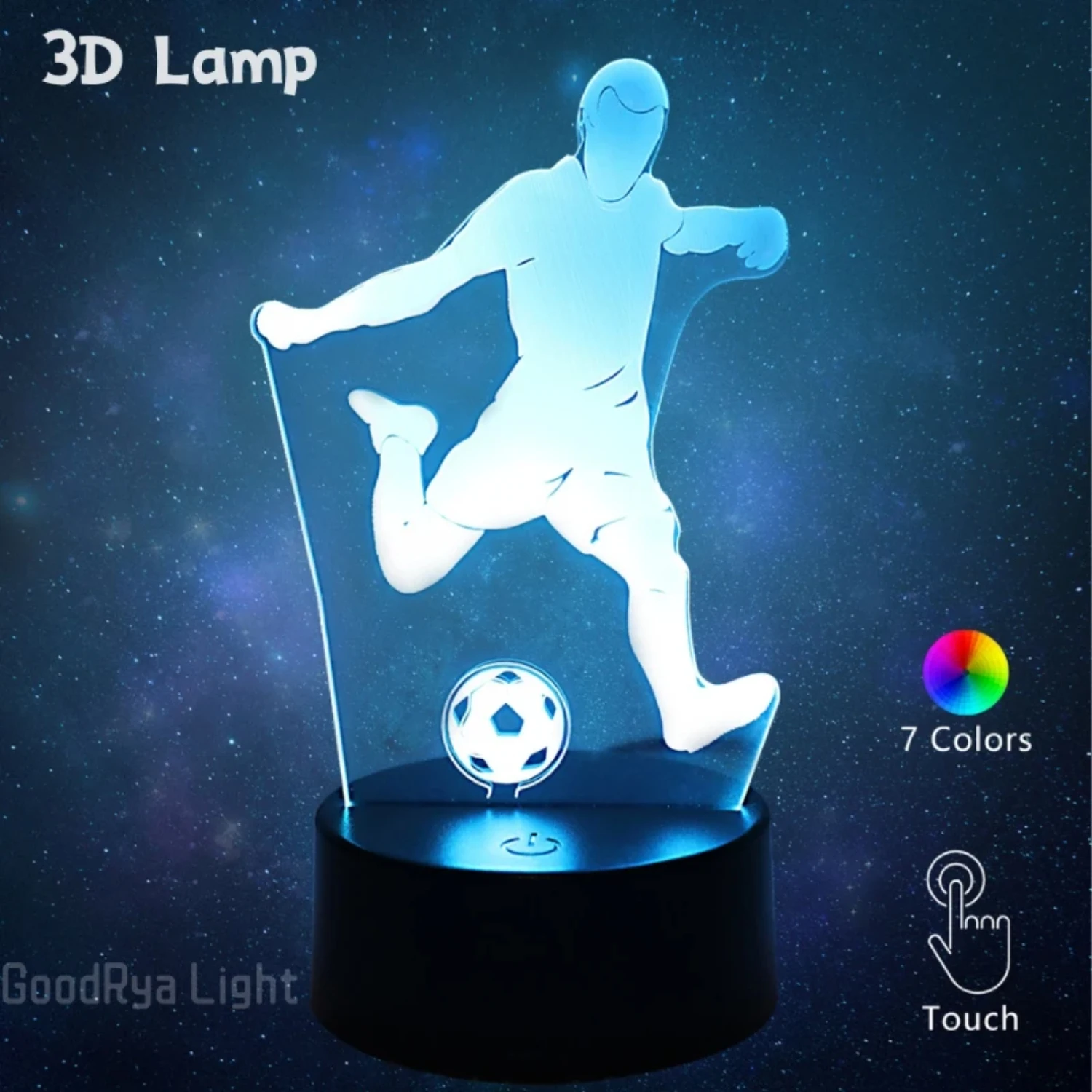 New Perfect Unique Acrylic LED Football Night Lamp - Ideal Indoor Bedroom, Bedside, and Desktop Decoration - Great Lighting Orna