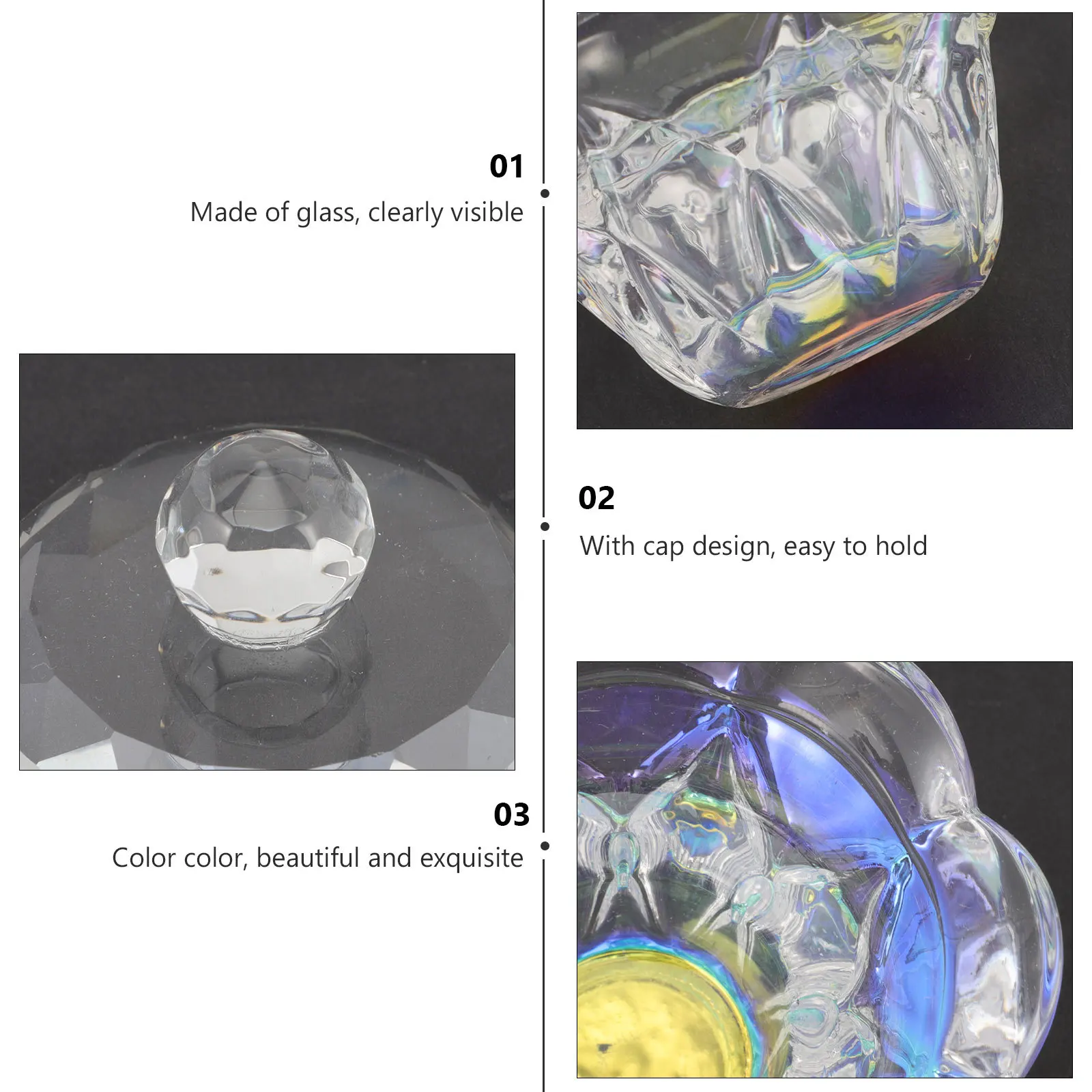 2 قطعة أكواب مانيكير زجاجية كريستالية أنيقة مسمار الفن السائل أصحاب مسحوق خلط مستلزمات صالون الأظافر أكواب مانيكير زجاجية