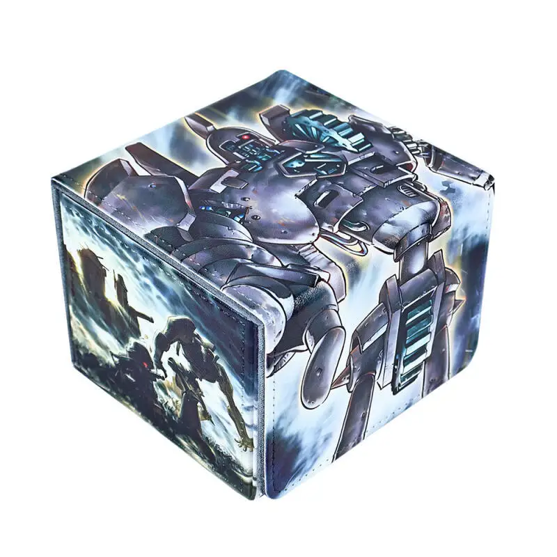 Yu-Gi-Oh! Caja de Cartas de Cuero de Gran Capacidad para Colección de Cartas de Juego de Anime, Diseño Golem OPTCG, Marca Ancient Gear