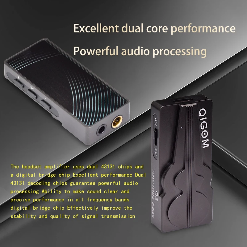 QIGOM Shell Mosaic CS43131 Портативный USB Type C DAC усилитель, цифровой аудио кодек 4,4 мм, черный стерео усилитель для наушников 3,5 мм