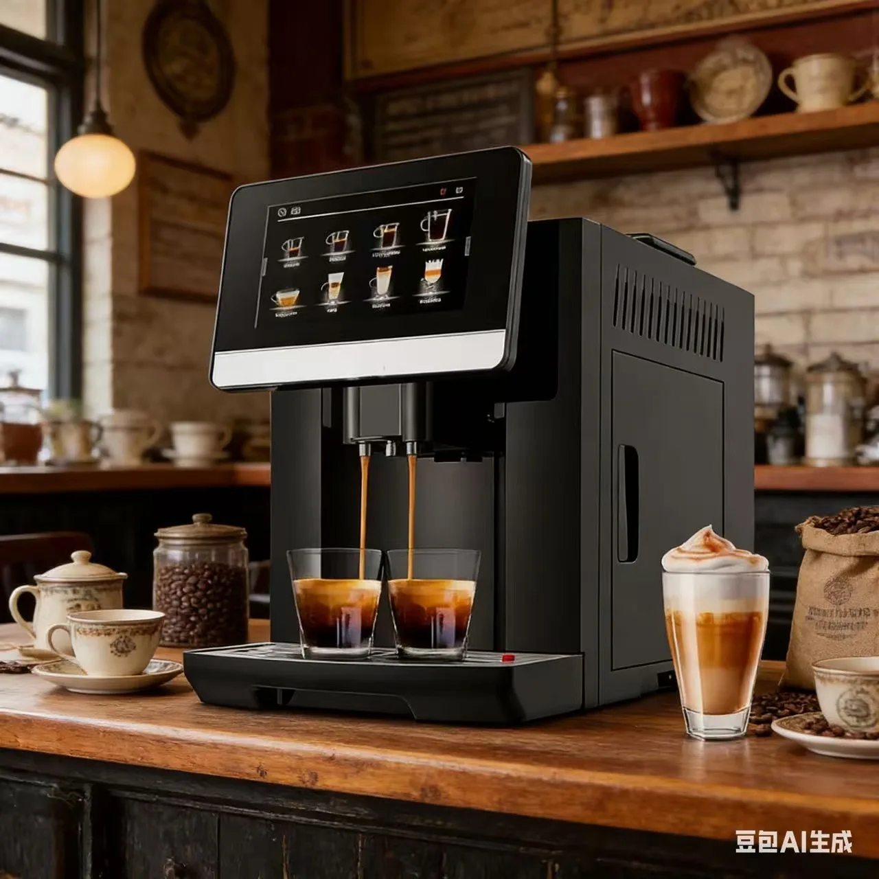 2026 Factory Price Full Automatic Espresso Coffee Machine One Touch Bean to Cup for Cappuccino with 7" Touch Screen