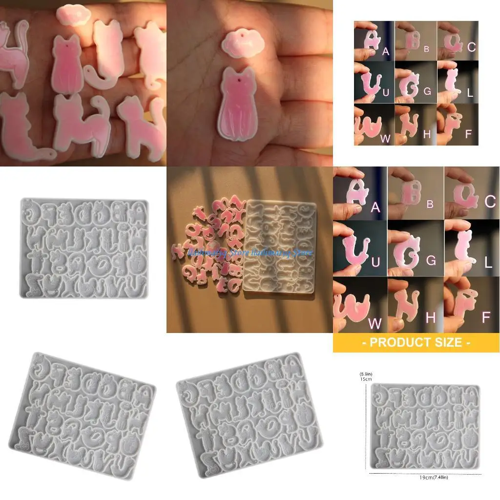 

573B Elastic Cats Letter Silicone Casting Mold Silicone Texture Suitable for Handmade Jewelry Supplies and Gift Making
