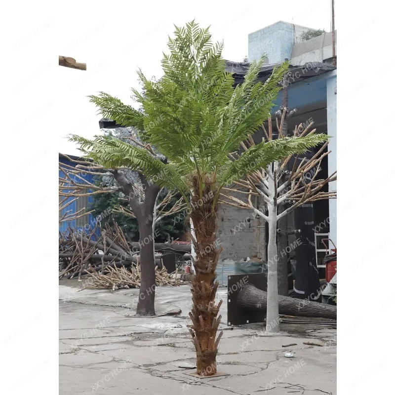 XX simulated spinach tree fake plant landscaping simulation large fern leaves, outdoor big tree fake plant