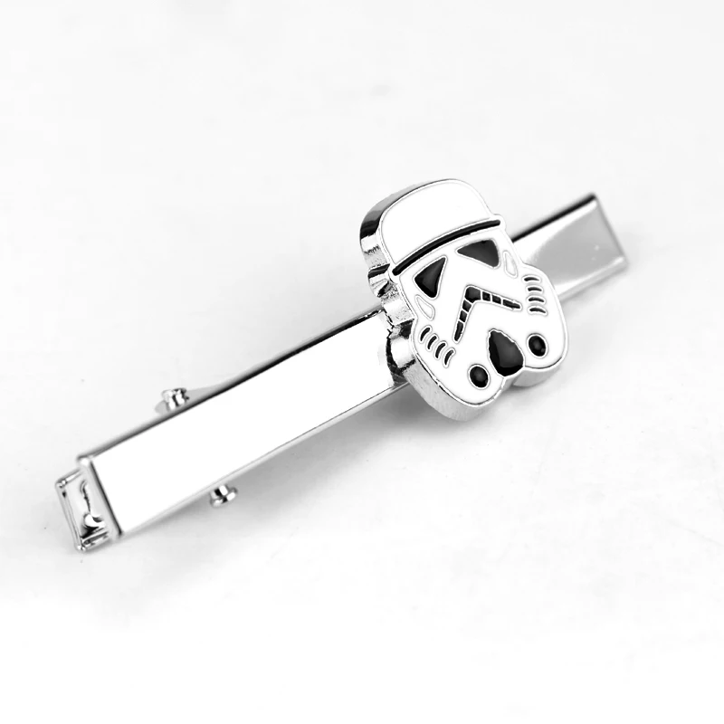 Men\'s Star Wars Tie Clips Pin Silver Colour Rebel Alliance Imperial Stormtrooper Movie Cuff Links for Men Jewelry Accessories