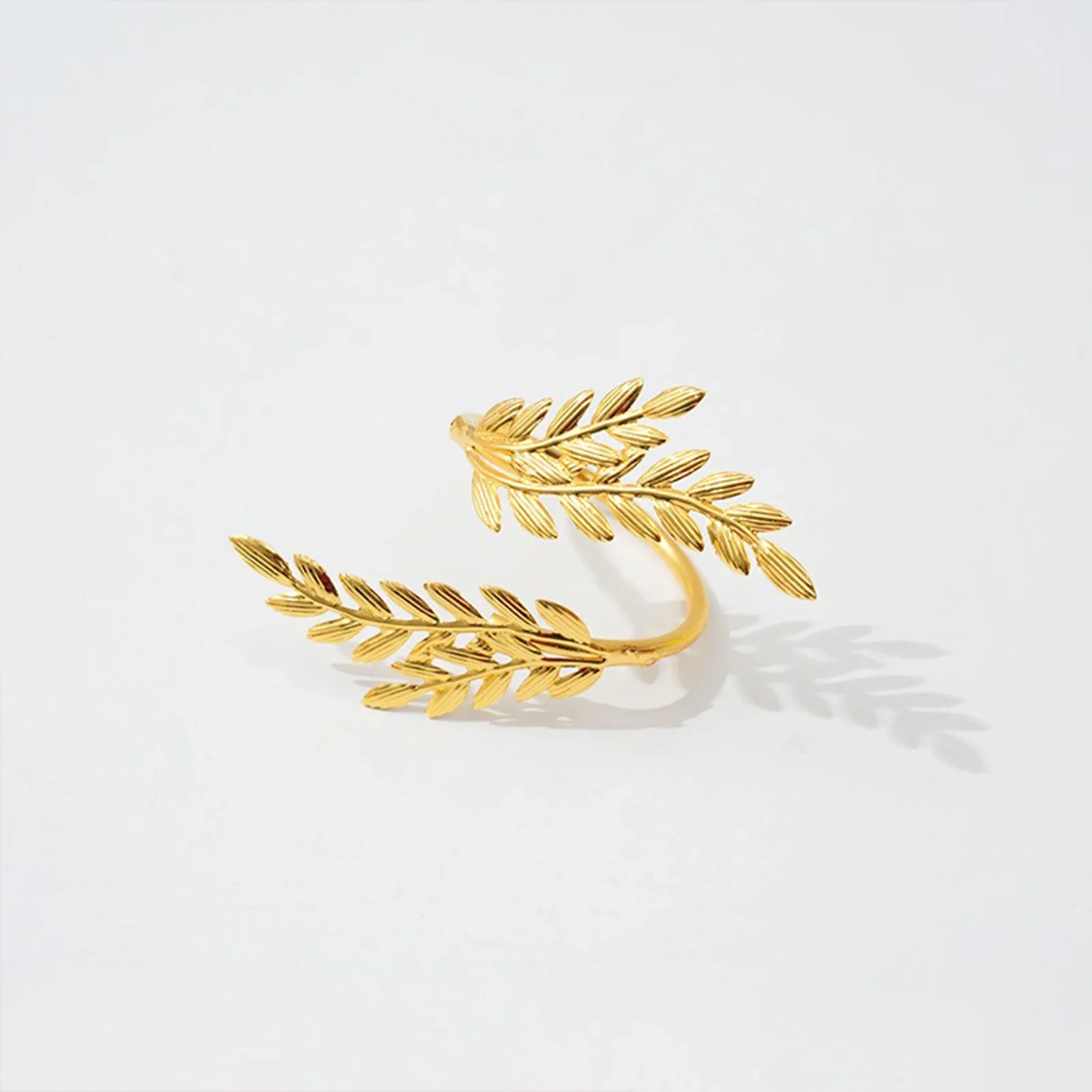 12pcs Rice Shaped Napkin Rings Harvest Wheat Ear Napkin Clasp Hotel Dining Table Opening Cloth Circle Gold