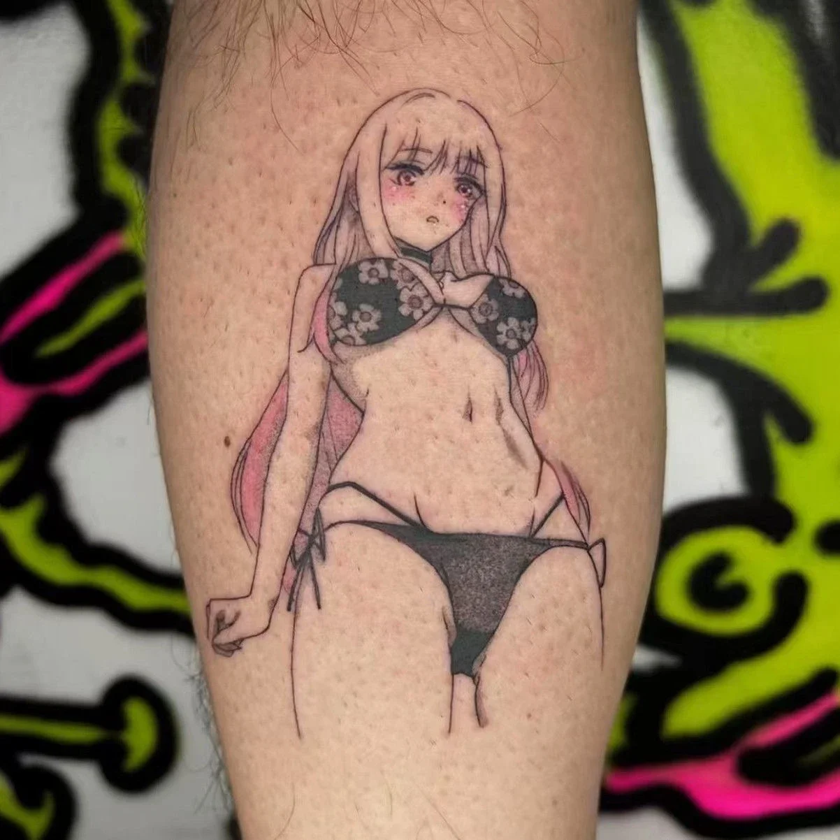 

Anime Sexy Bikini Girl Temporary Tattoos Cartoon Body Art Long-Lasting Realistic Waterproof Fake Tattoo Sticker for Women Men