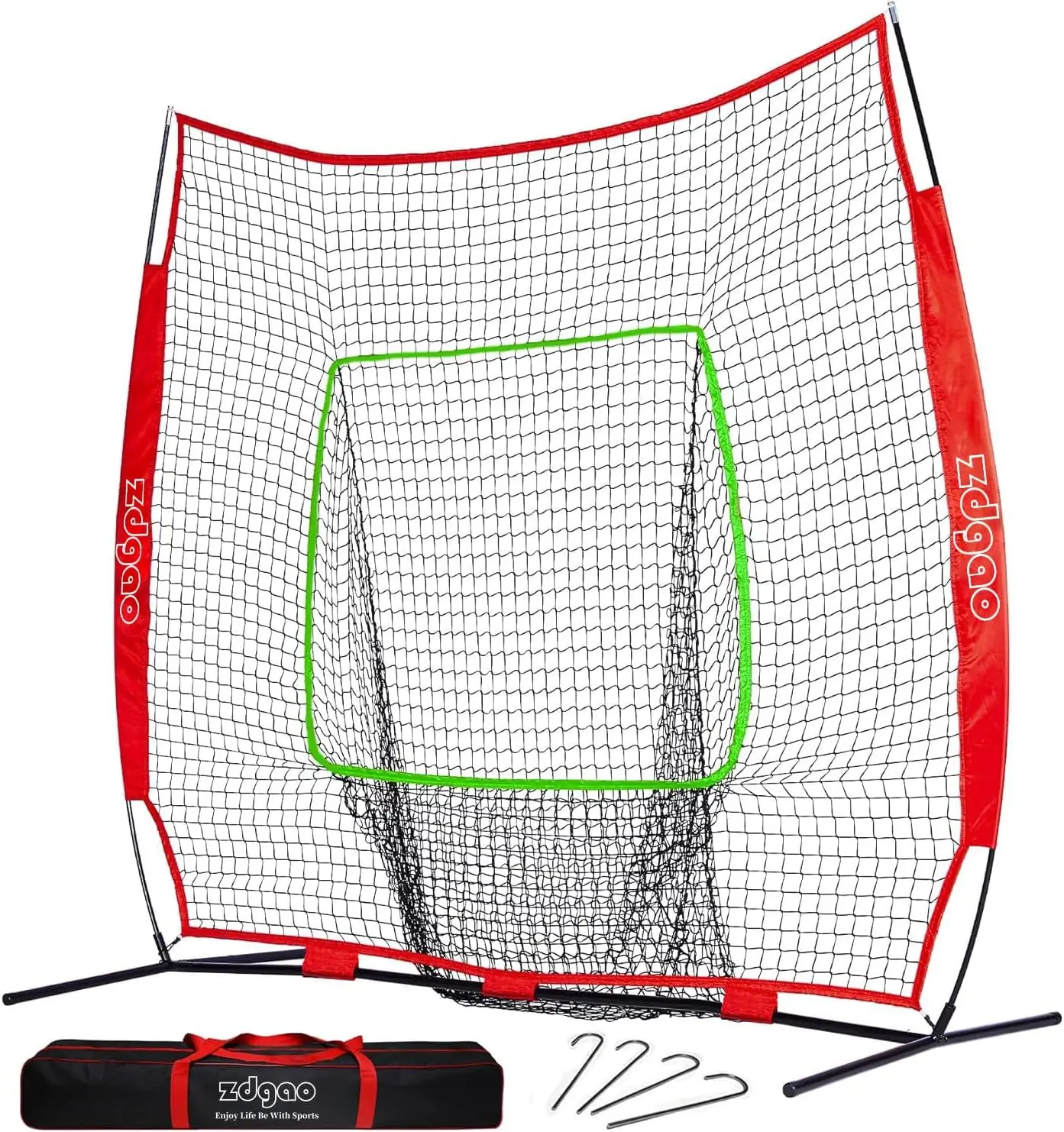 

7x7ft Portable Baseball Practice Net with Carry Bag - Easy Setup for Batting, Hitting & Pitching Training
