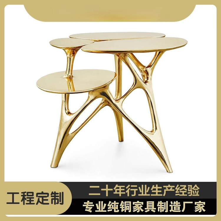 Light luxury table creative living room brass coffee table