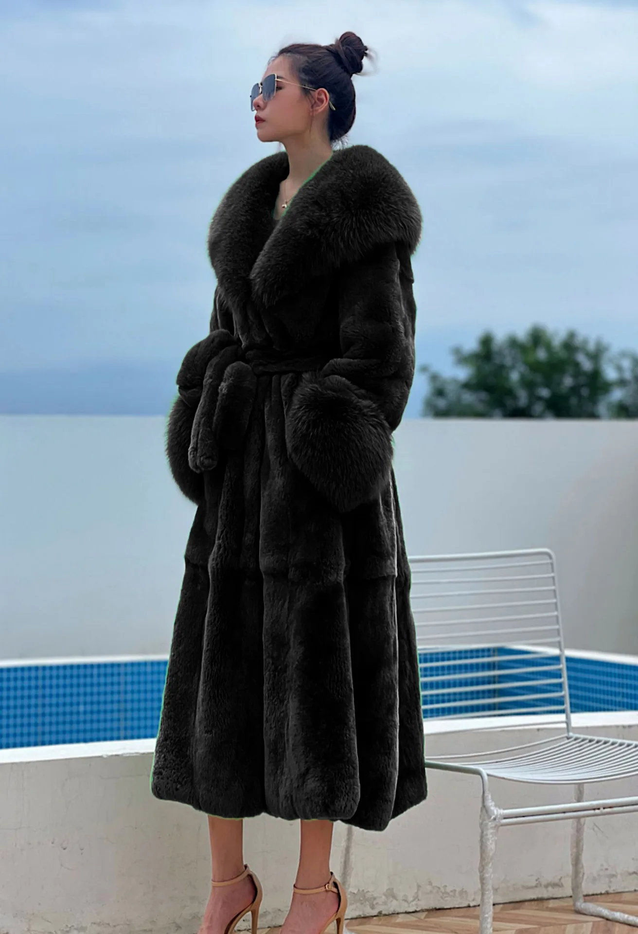 Women's Parker Winter Fur Warm Large Size Solid Color Fur & Faux Fur Women New Casual Long Sleeve Temperament Women Fur Coat Y72