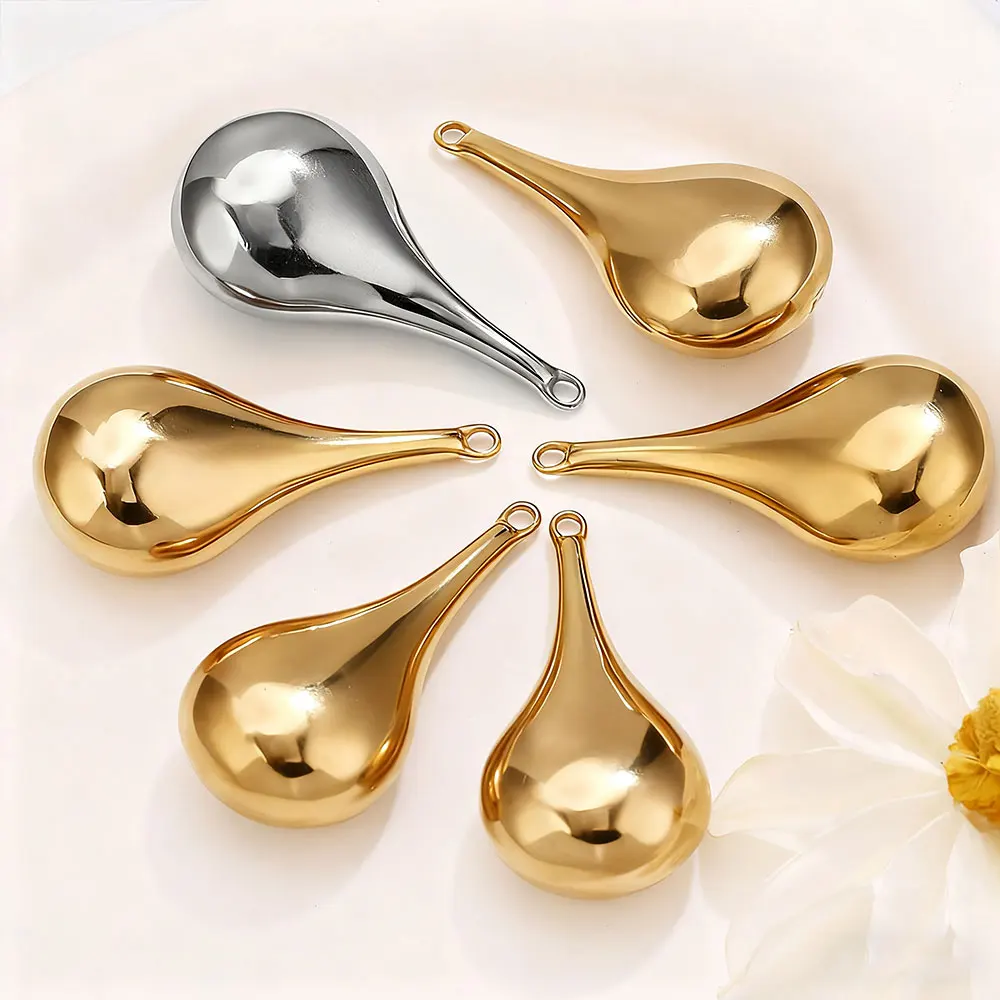 

2pcs Stainless Steel Charms Gold Plated Large Teardrop Pendant Base for Weome Earring Necklace Jewelry Making DIY Craft Supplies