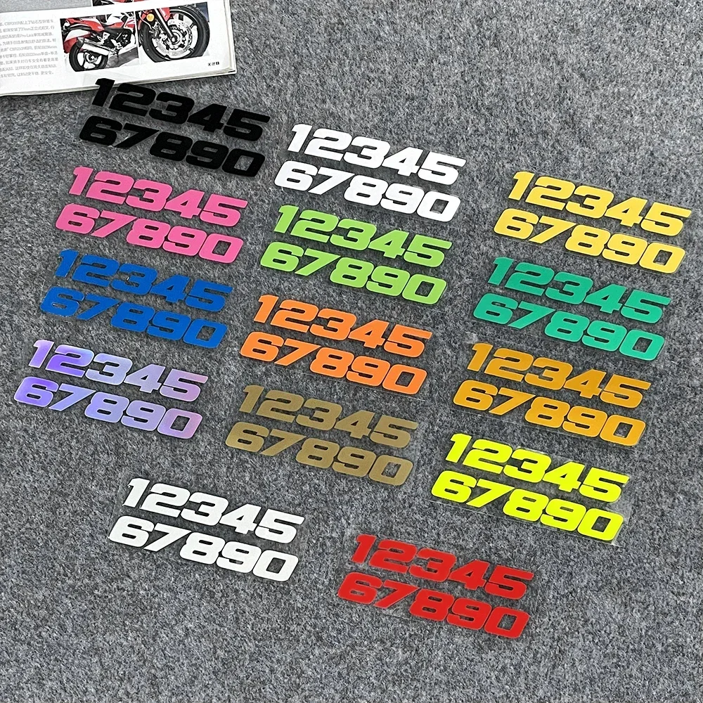 Car Stickers Number 1234567890 Electric Vehicle Scooter Helmet Body DIY Decorative Stickers Motorcycle Moto Decal Accessories view 6