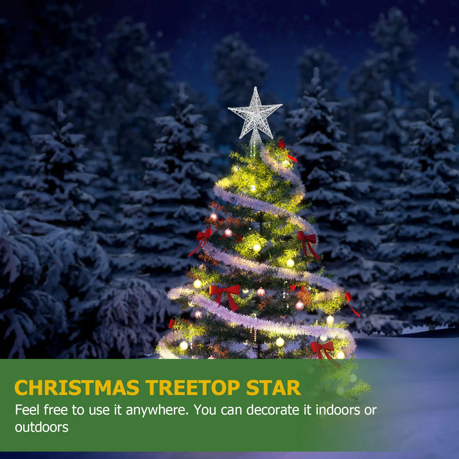

Tree Top Star Decor Hollow Iron Five-Pointed Star Ornament For Xmas Party Home Decoration Festival Supply Xmas Tree Layout Prop