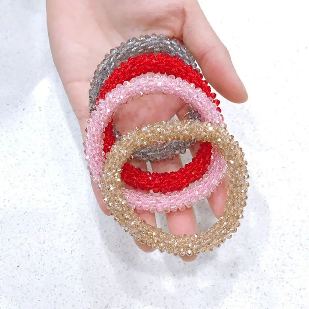 Cute Trendy Girls Crystal  Student for Women Hair Rope Ponytail Holder Hair Ties Rubber Band