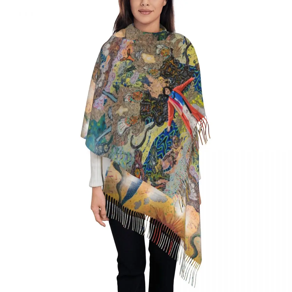 

Пользовательский принт Мива Комацу, японский друшник и шарф художника, мужские и женские зимние теплые шарфы, шали, накидки