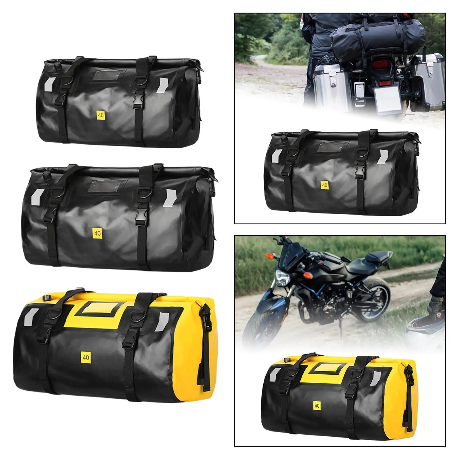 

Motorcycle Tail Bag Waterproof Duffel Bag Portable Large Capacity Universal