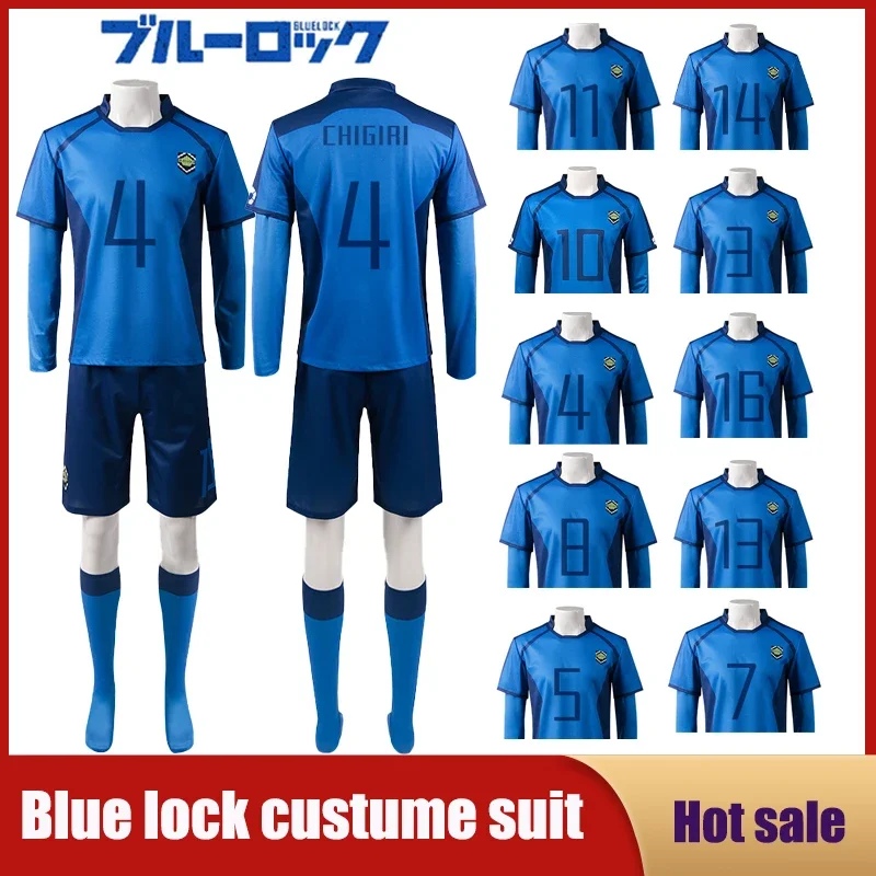 New 2025 Anime Blue Lock Cosplay Costume Shorts T-shirt Stocking Wig Isagi Bachira Chigiri Nagi Reo Football Clothes for Me Q6Q7