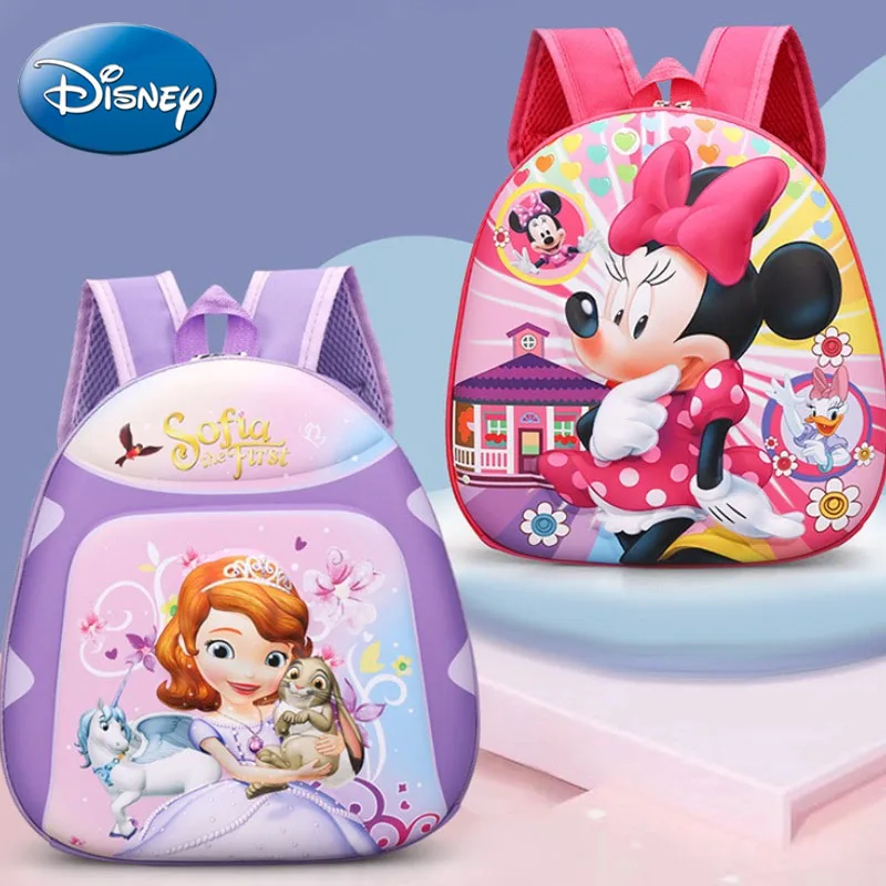

Новая детская сумка с рисунком Минни Диснея, рюкзак с твердым корпусом для мальчиков 3-5 лет, школьная сумка с рисунком милой девушки для детского сада