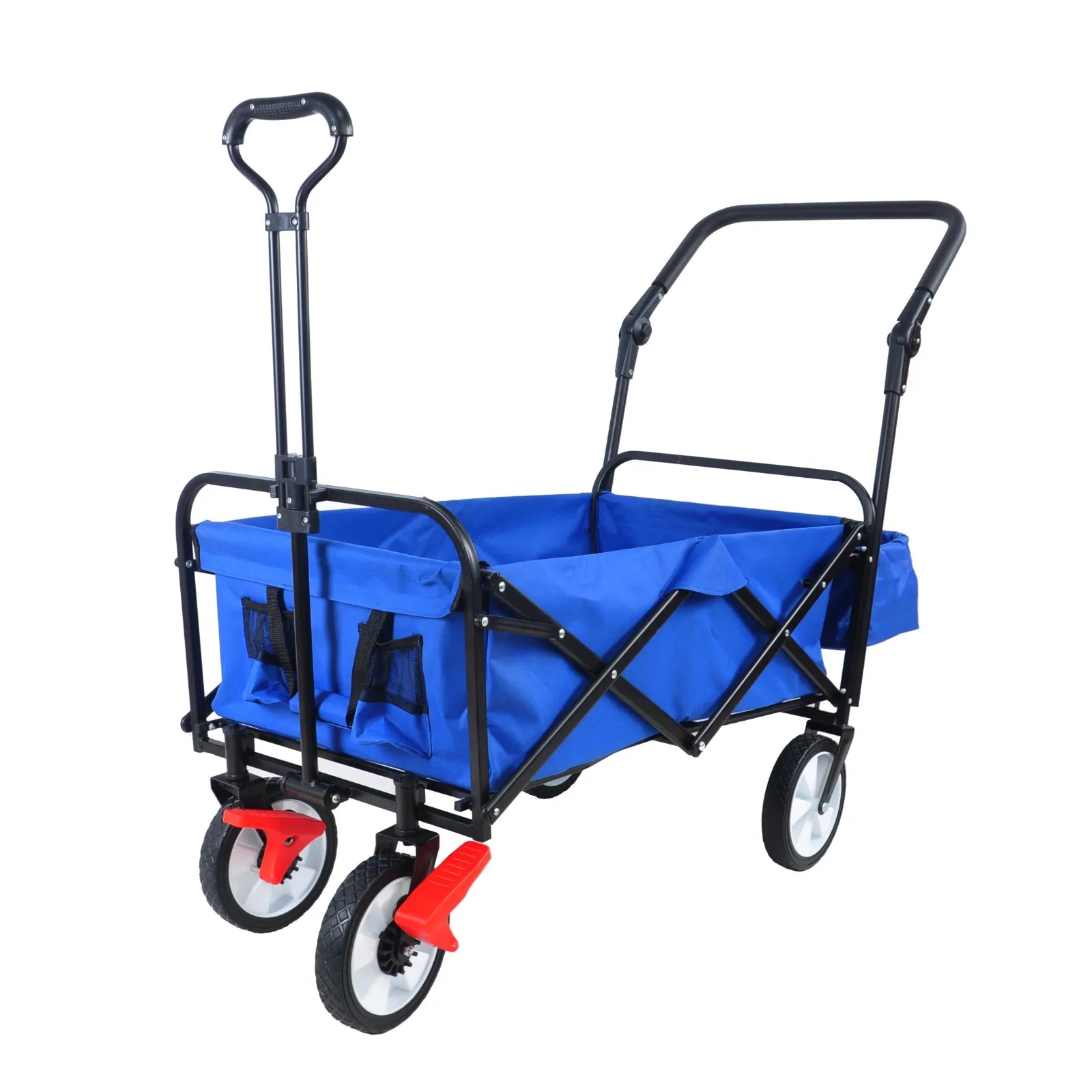 

Folding Utility Wagon Collapsible Wagon Cart Heavy Duty Garden Beach Wheels US