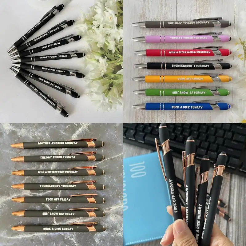 قلم حبر جاف متعدد الوظائف مع طرف القلم ، مجموعة قلم اللمس المحمولة للمنزل ، الفصول الدراسية ، الجدة المدرسة ، 7 قطعة