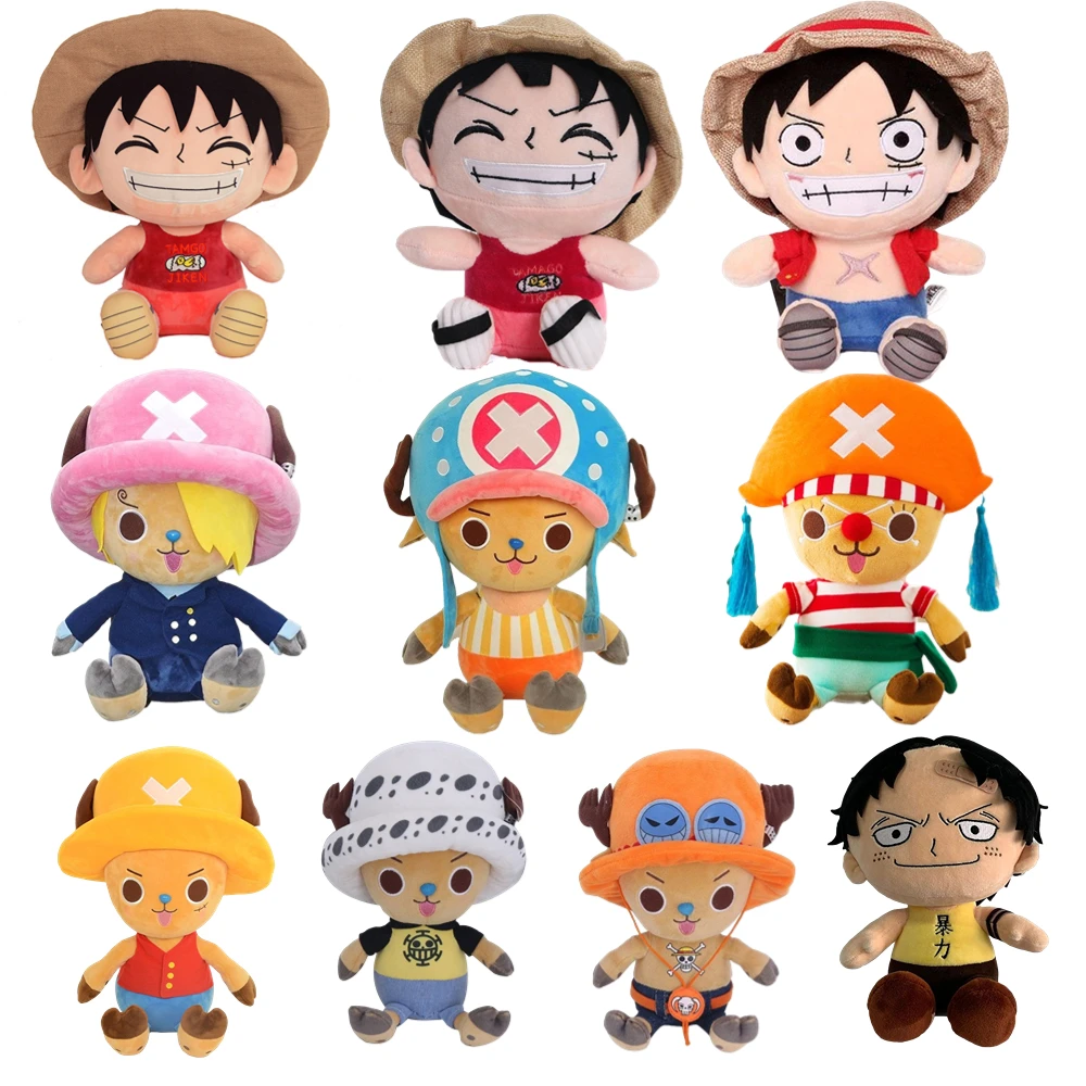 Hot Sale 14-20cm One Piece Japan Anime Plush Toys Luffy Chopper Ace Figure Stuffed Dolls Cute Cartoon Doll Children Xmas Gifts