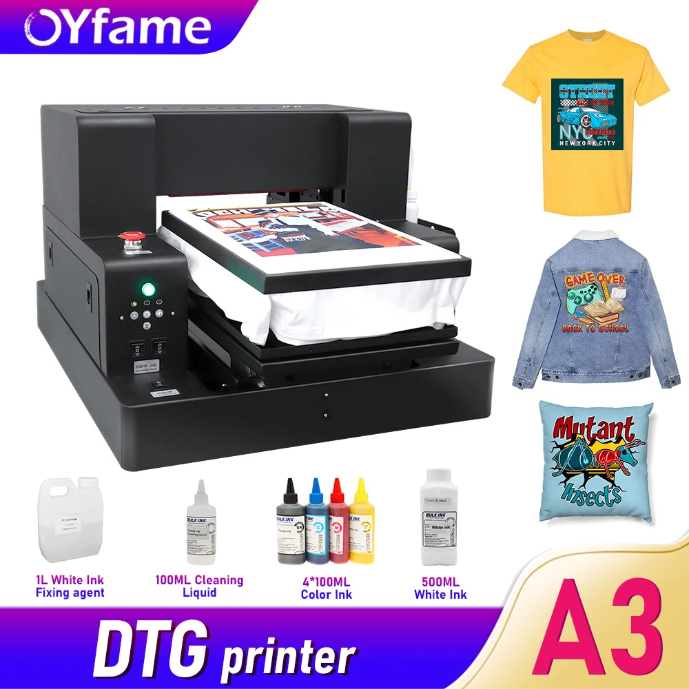 

OYfame For Epson L805 Flatbed Printer A3 A4 DTG Printer Directly To Garment t shirt printing Machine 6 Colors Clothes printer