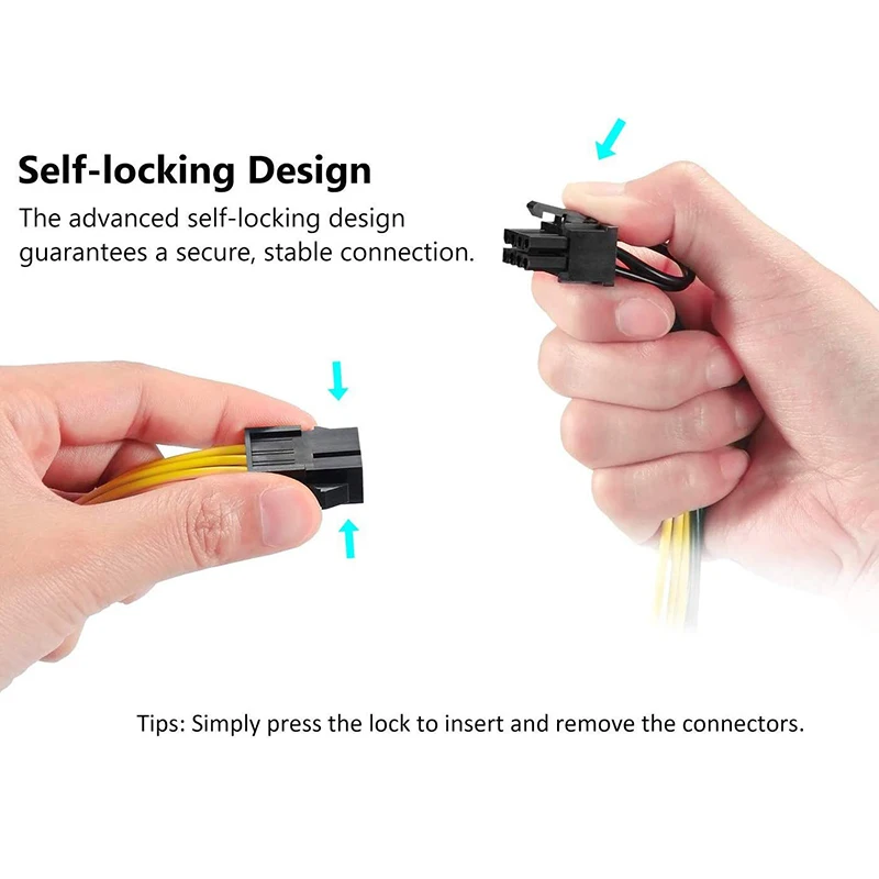 6 Pin podwójny 8 Pin PCIe Adapter kable zasilające, 6 Pin podwójny PCIe 8 Pin (6 + 2) karta obrazu PCI Express zasilacz