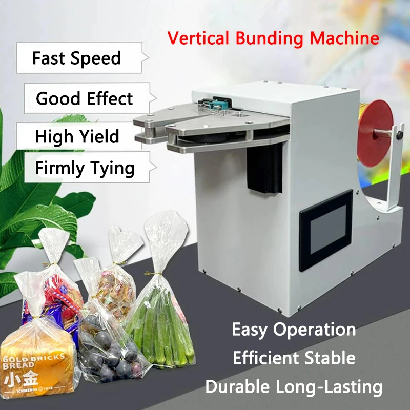 

Automatic Bread bag Tying machine Vegetable, Lollipop, Fruit bag Vertical Bunding Machine Strapping machine Sealing Machine