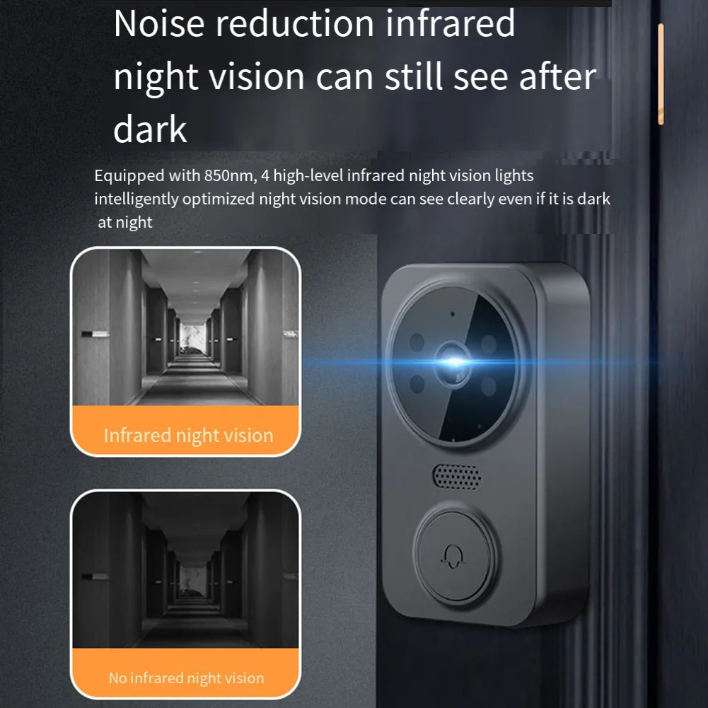 2.4G Wireless Visual Intercom Doorbell With 4.3 Inch IPS Screen Two-Way Intercom Video Doorbell Phone Security Camera Door Bell