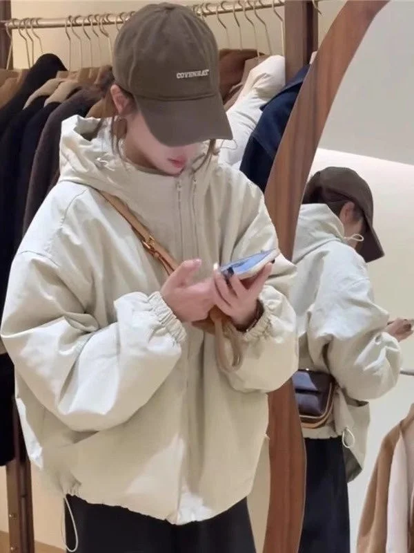 

Женская теплая верхняя одежда с хлопковой подкладкой Jaet Thiened в Корейском стиле, свободная посадка, теплая верхняя одежда, дизайн на молнии, полиэфирная ткань