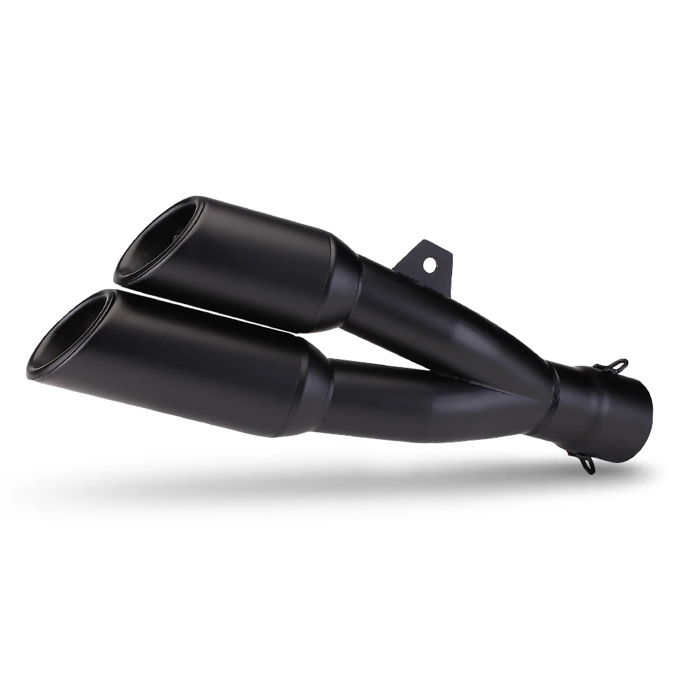 

STLF Universal 51mm Motorcycle Exhaust Modify Double Hole Exhaust Muffler for 390 Z900 S1000RR R3 Cbr250rr Crf150 Mt03