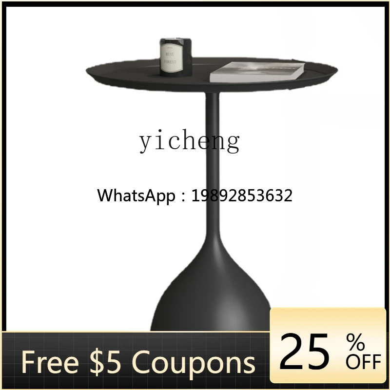 

AA Simple round Iron Bedside Table Small Apartment Modern Bedroom Bedside Small Table Home Small Table