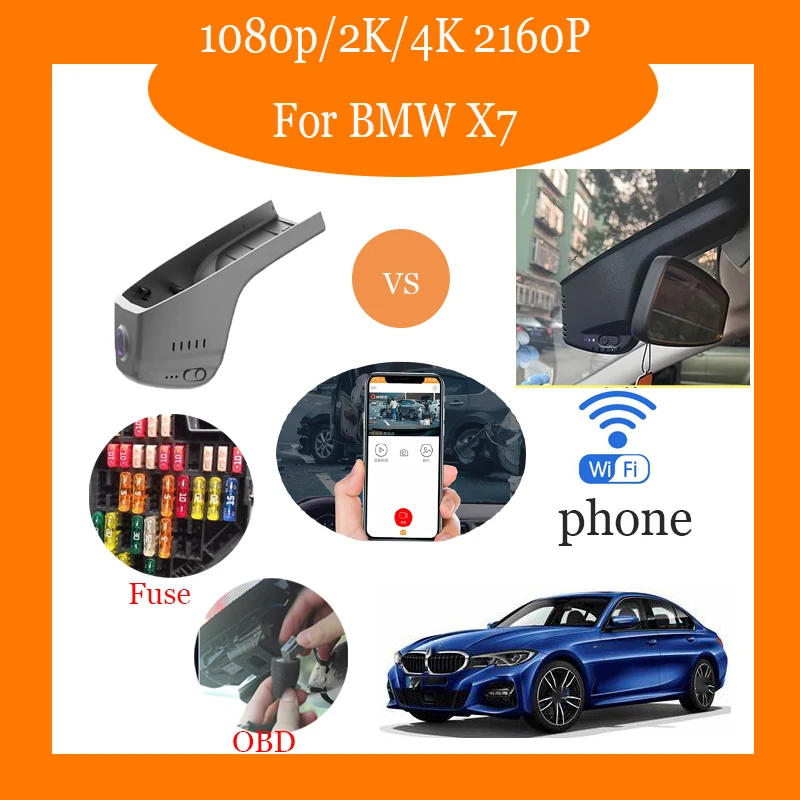 

Car Road Record WiFi DVR Driving Video Recorder Dash Camera For BMW X7 2019~2020 Night Vision CCD