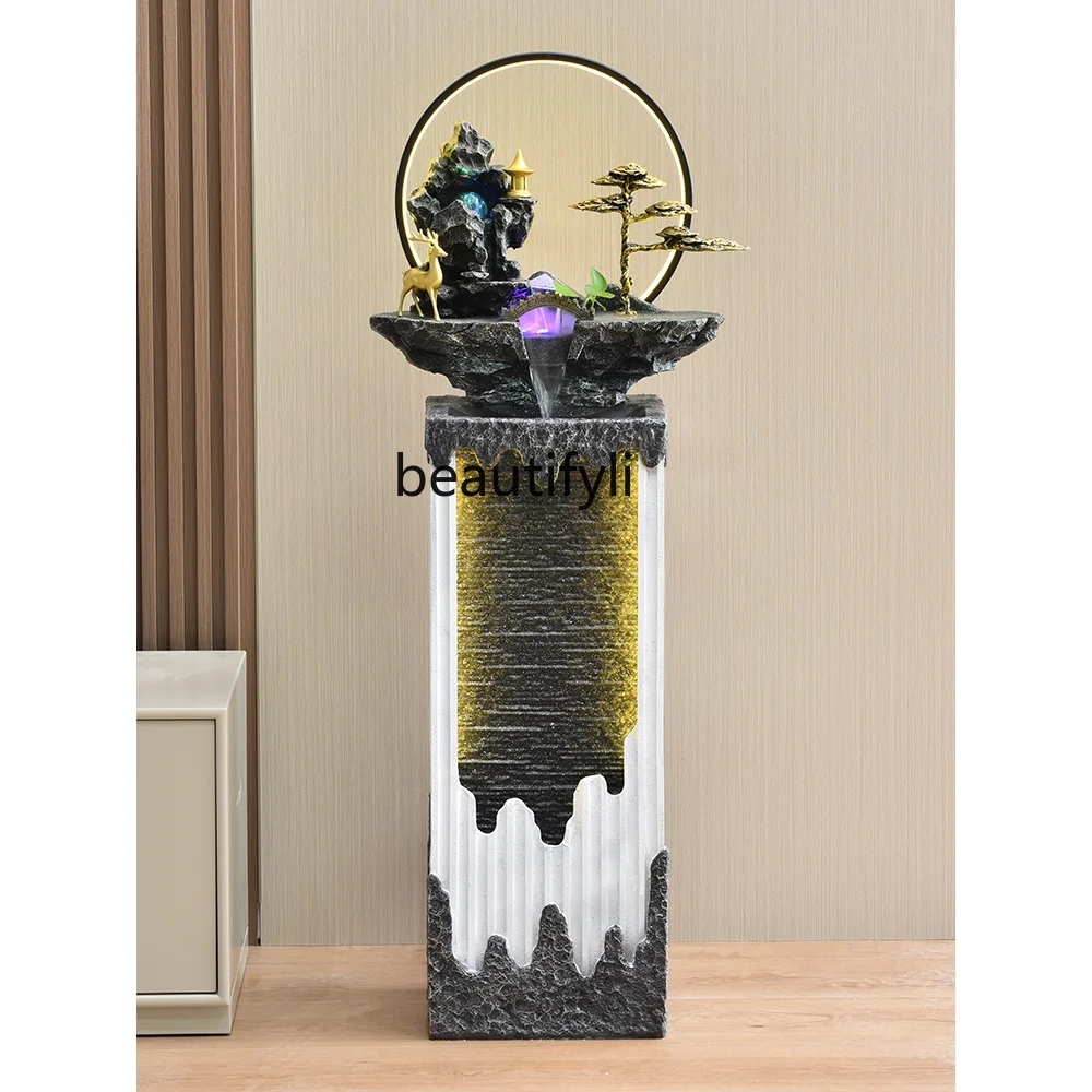 

yj New Chinese Style Artificial Mountain and Fountain Hallway Courtyard Creative Fortune Waterscape Decoration