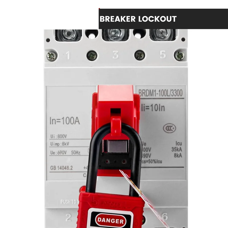 جهاز قفل قاطع الدائرة ABJF مع علامة قفل Lotopad لـ 480/600 فولت قفل قاطع المشبك خارج العلامة